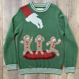 Tipsy Elves Gingerbread Cookie Crewneck Ugly Christmas Sweater Size L Funny Joke